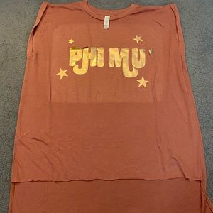 Pink Phi Mu Tank with Stars